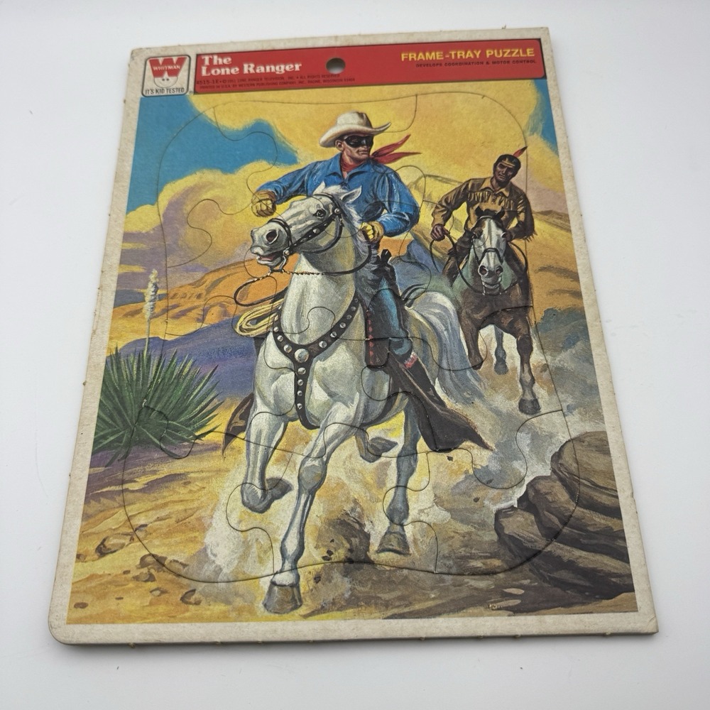 VNG 1951, "The Lone Ranger" Frame-Tray Puzzle, Kids Tested By Whitman USA